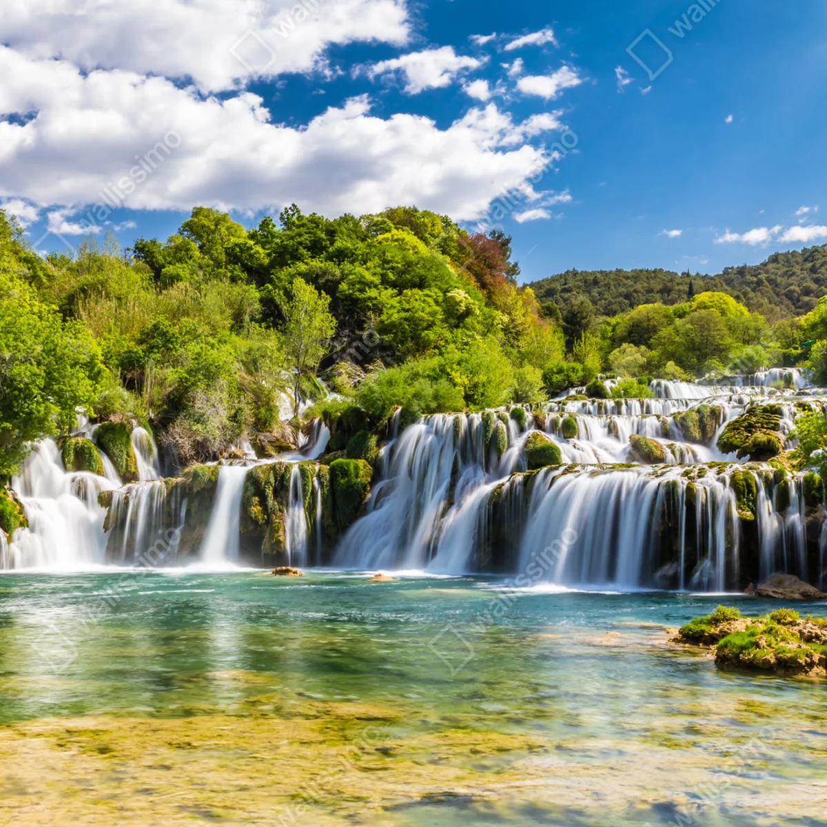 Repositionierbarer Aufkleber ruhiger wasserfall Skradinski Buk im Krka Nationalpark Repositionierbarer Aufkleber ruhiger wasserfall Skradinski Buk im Krka Nationalpark