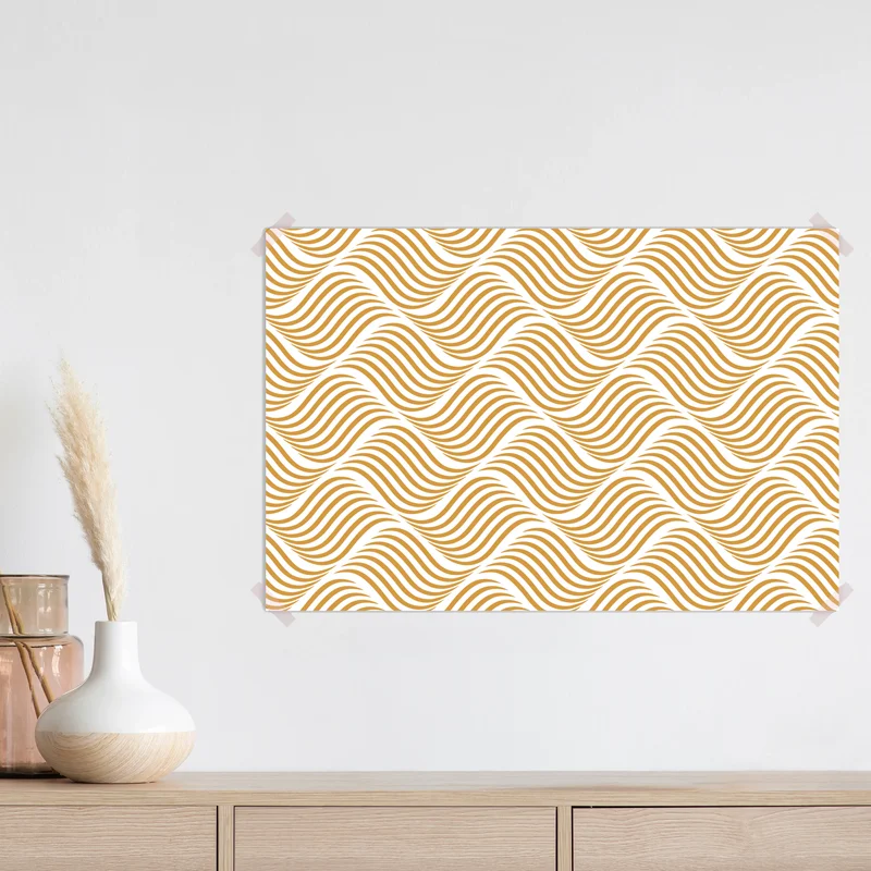 Poster goldenes wellenmuster wanddeko Poster goldenes wellenmuster wanddeko