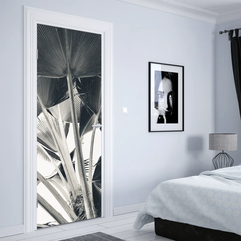 Türaufkleber tropische komposition von bananenblättern Türaufkleber tropische komposition von bananenblättern