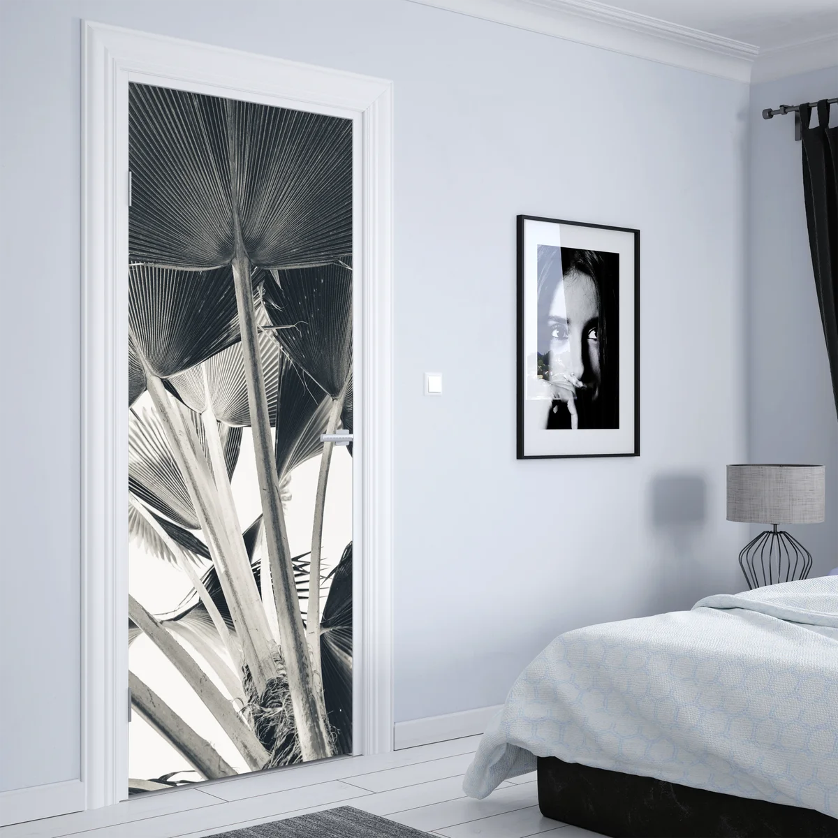 Türaufkleber tropische komposition von bananenblättern Türaufkleber tropische komposition von bananenblättern