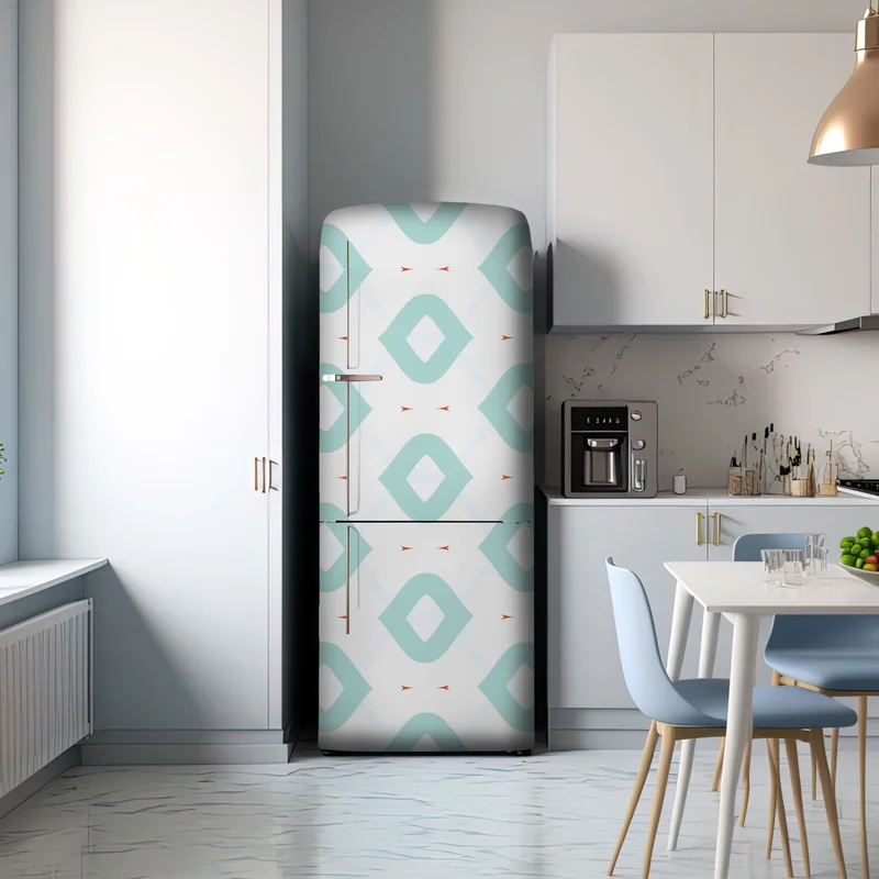 Kühlschrankaufkleber türkis geometrisches rautenmuster