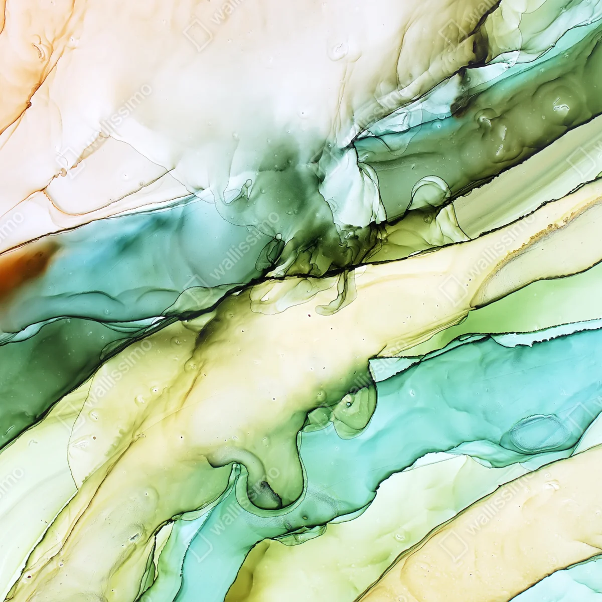 Poster ruhige grüne fließende abstraktion • Poster bei Wallnifity® Poster ruhige grüne fließende abstraktion • Poster bei Wallnifity®