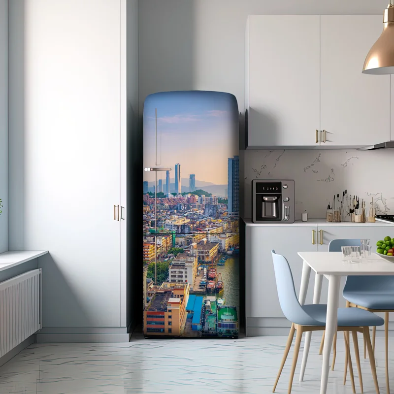 Kühlschrankaufkleber Macau skyline bei sonnenuntergang