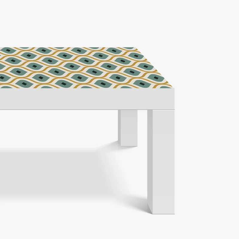 Tischaufkleber und Schreibtischaufkleber türkis-goldenes geometrisches ornament