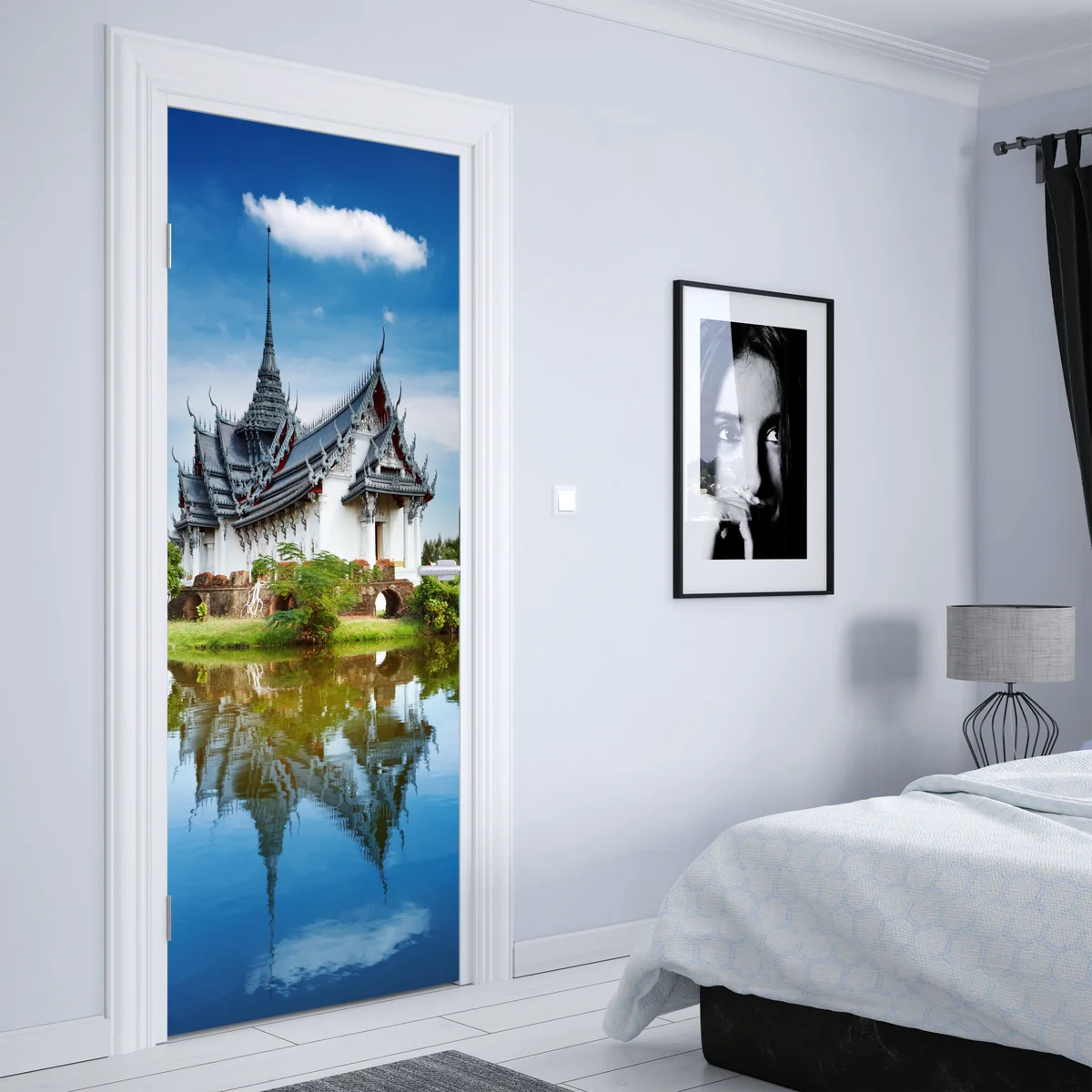 Türaufkleber Sanphet Prasat palast am spiegelnden see Türaufkleber Sanphet Prasat palast am spiegelnden see