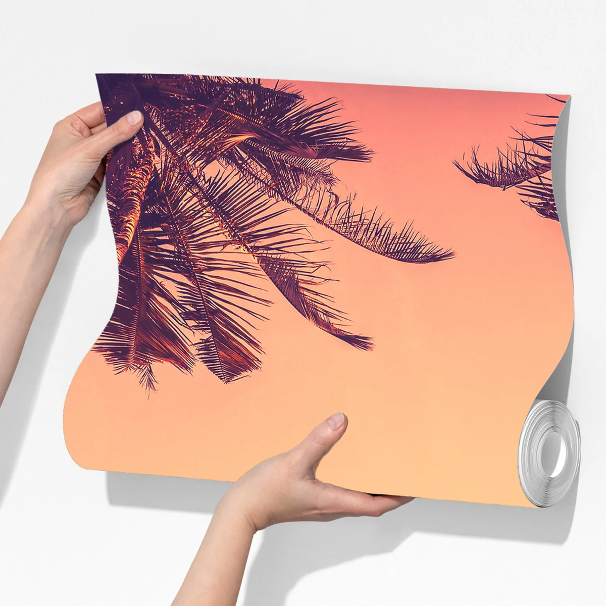 Fototapete vintage tropischer sonnenuntergang mit palmen Fototapete vintage tropischer sonnenuntergang mit palmen