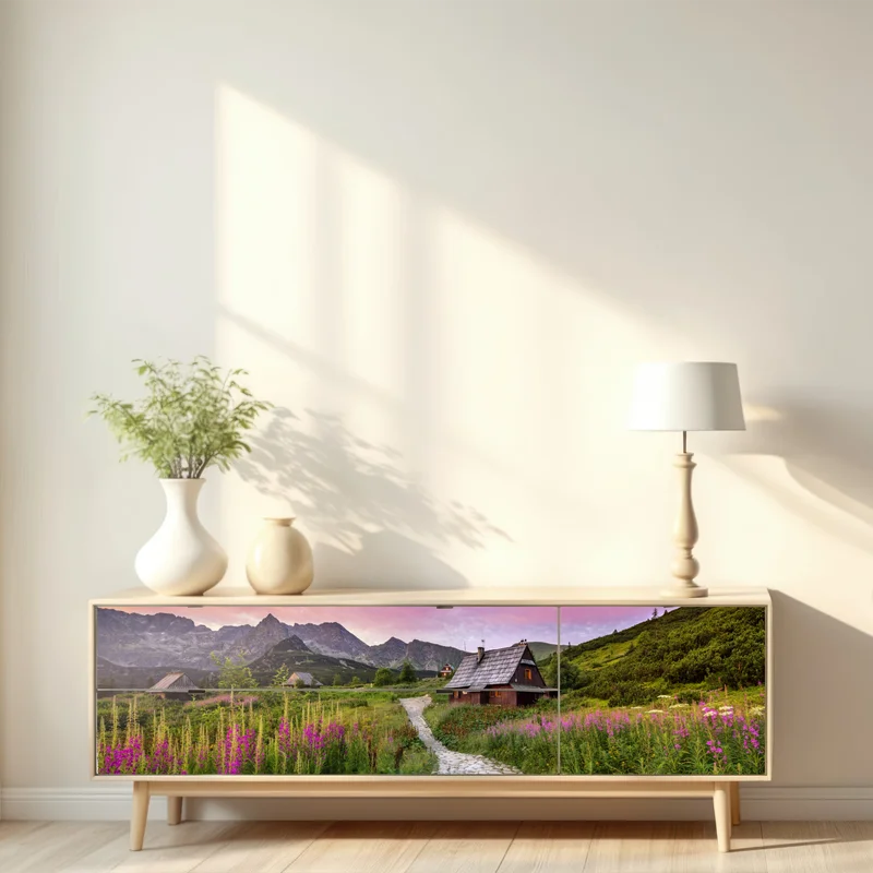 Repositionierbarer Aufkleber sonnenaufgang über Hala Gasienicowa