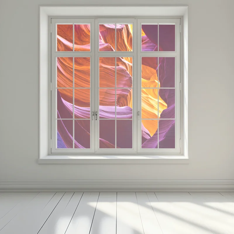 Fensteraufkleber sonnenbeschienener sandstein canyon