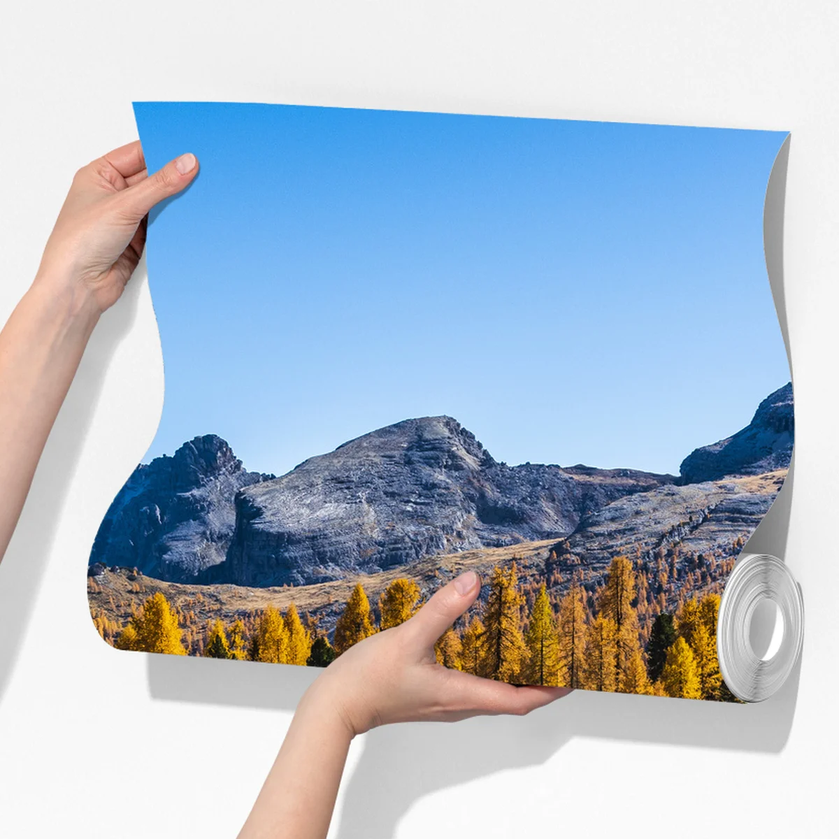 Fototapete herbstlicher alpensee mit bergreflexion Fototapete herbstlicher alpensee mit bergreflexion