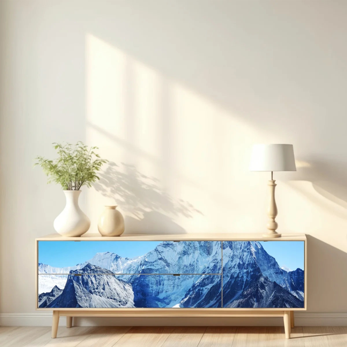 Repositionierbarer Aufkleber majestätischer schneebedeckter berggipfel Repositionierbarer Aufkleber majestätischer schneebedeckter berggipfel