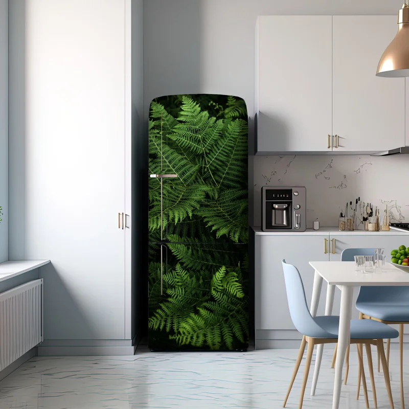 Kühlschrankaufkleber üppiges grünes farnlaub Kühlschrankaufkleber üppiges grünes farnlaub