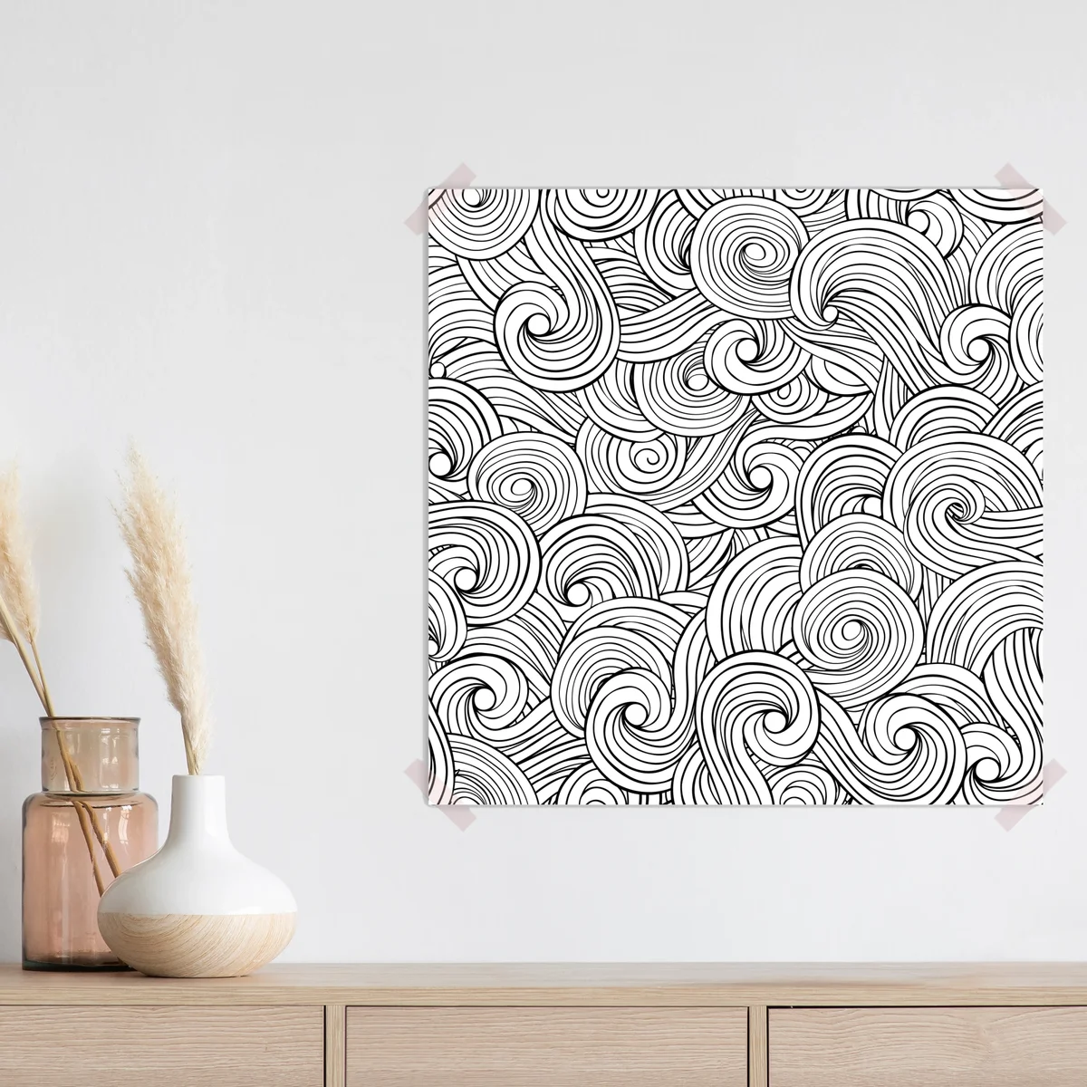 Poster schwarzweißes spiralmuster Poster schwarzweißes spiralmuster
