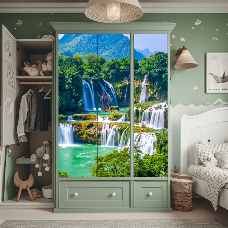 Schrankaufkleber smaragdgrüne kaskaden