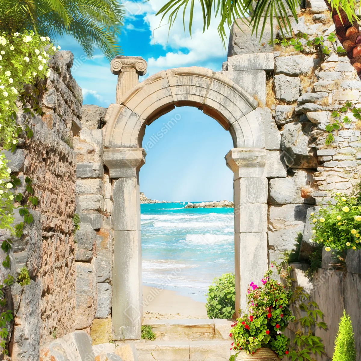 Kühlschrankaufkleber sonniger bogen zum meer Kühlschrankaufkleber sonniger bogen zum meer