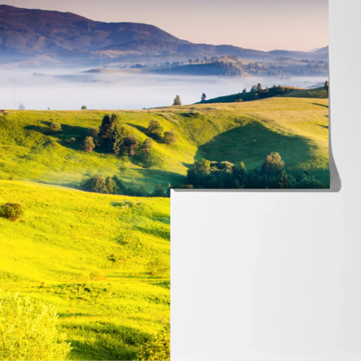 Fototapeta zachód słońca w Karpatych nad zielonymi wzgórzami Fototapeta zachód słońca w Karpatych nad zielonymi wzgórzami