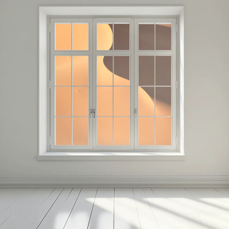 Fensteraufkleber goldene dünenkurven