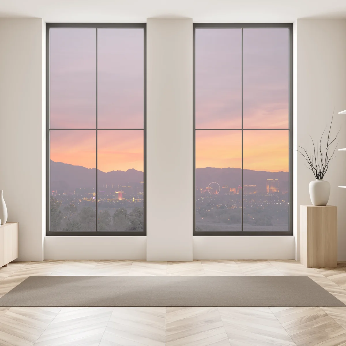 Fensteraufkleber Las Vegas sonnenuntergang skyline panorama Fensteraufkleber Las Vegas sonnenuntergang skyline panorama