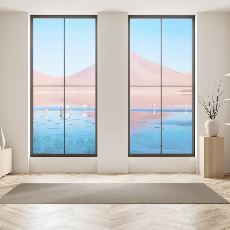 Fensteraufkleber flamingos am Laguna Colorada, Bolivien