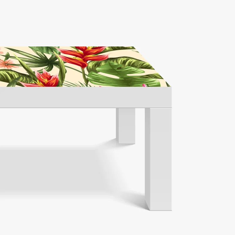 Tischaufkleber und Schreibtischaufkleber tropisches blumenmuster mit hibiskus und plumeria Tischaufkleber und Schreibtischaufkleber tropisches blumenmuster mit hibiskus und plumeria