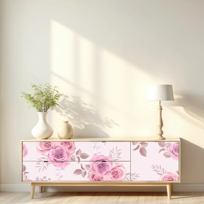 Repositionierbarer Aufkleber zartes rosa rosenmuster Repositionierbarer Aufkleber zartes rosa rosenmuster