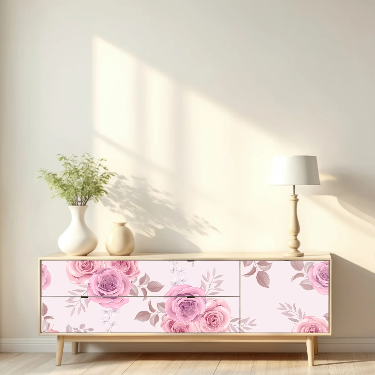 Repositionierbarer Aufkleber zartes rosa rosenmuster Repositionierbarer Aufkleber zartes rosa rosenmuster