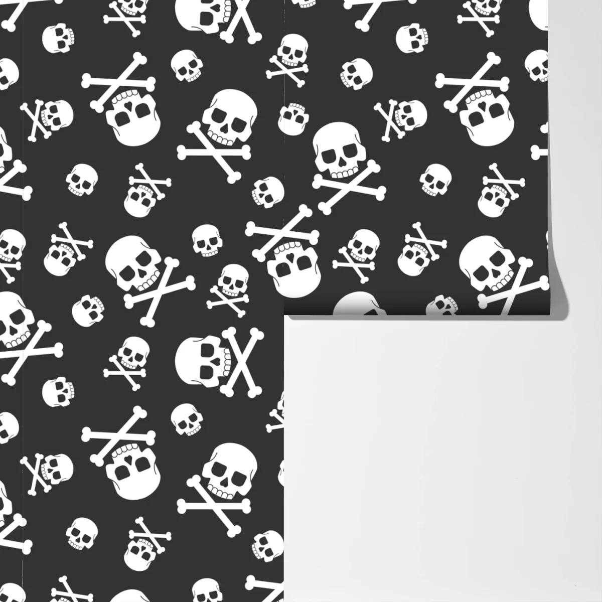 Fototapete weißes totenkopf muster auf grauem hintergrund Fototapete weißes totenkopf muster auf grauem hintergrund