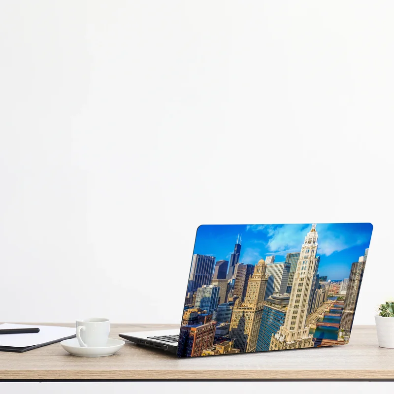 Naklejka na laptopa Chicago panorama nad rzeką