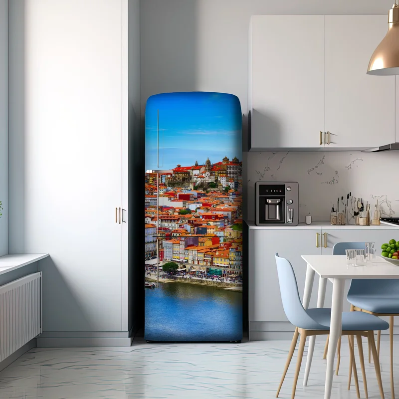 Kühlschrankaufkleber Porto buntes uferpanorama