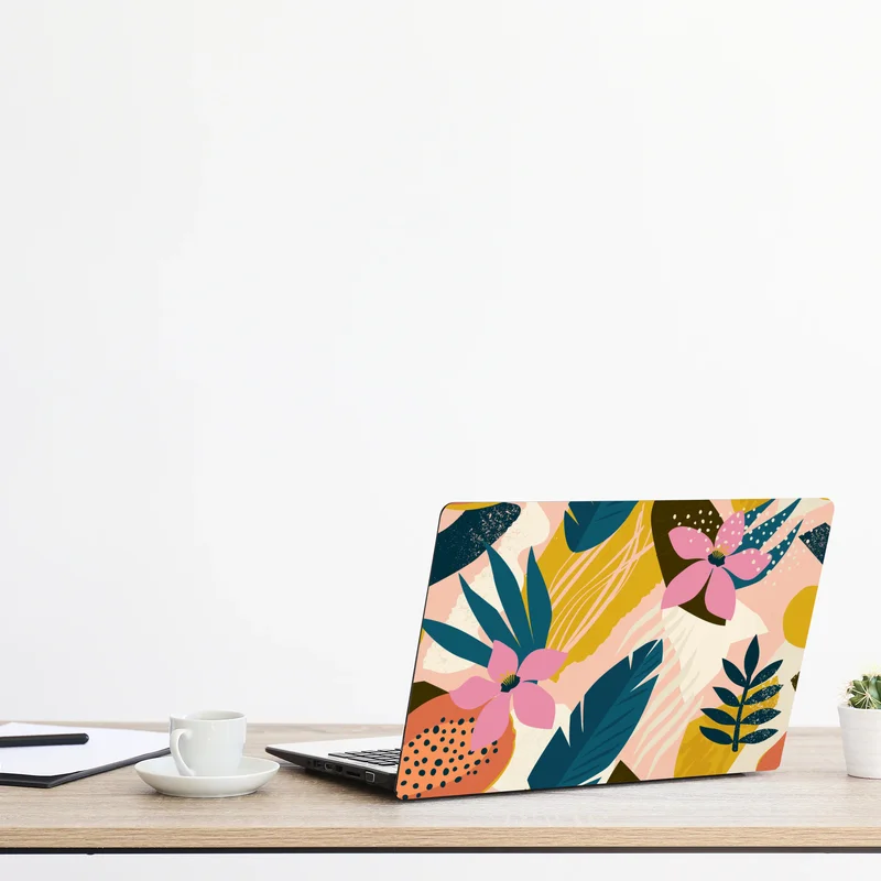 Naklejka na laptopa tropikalna abstrakcyjna grafika kwiatowa Naklejka na laptopa tropikalna abstrakcyjna grafika kwiatowa