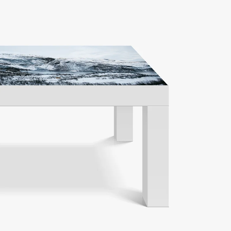 Tischaufkleber und Schreibtischaufkleber ruhige winterliche berglandschaft über zugefrorenem see Tischaufkleber und Schreibtischaufkleber ruhige winterliche berglandschaft über zugefrorenem see