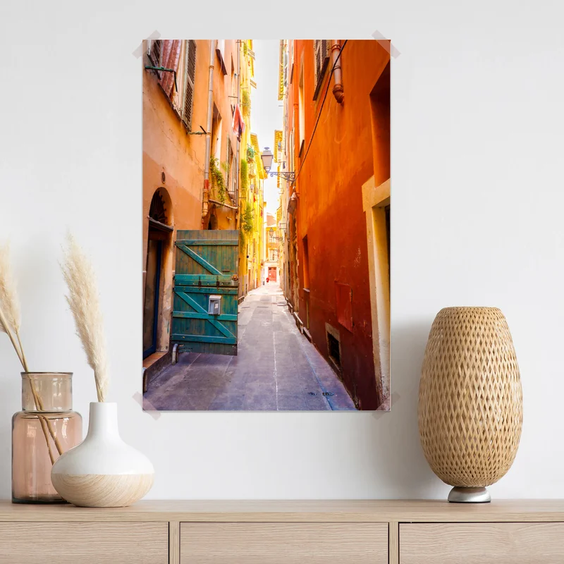 Poster bunte gasse im mediterranen stil Poster bunte gasse im mediterranen stil