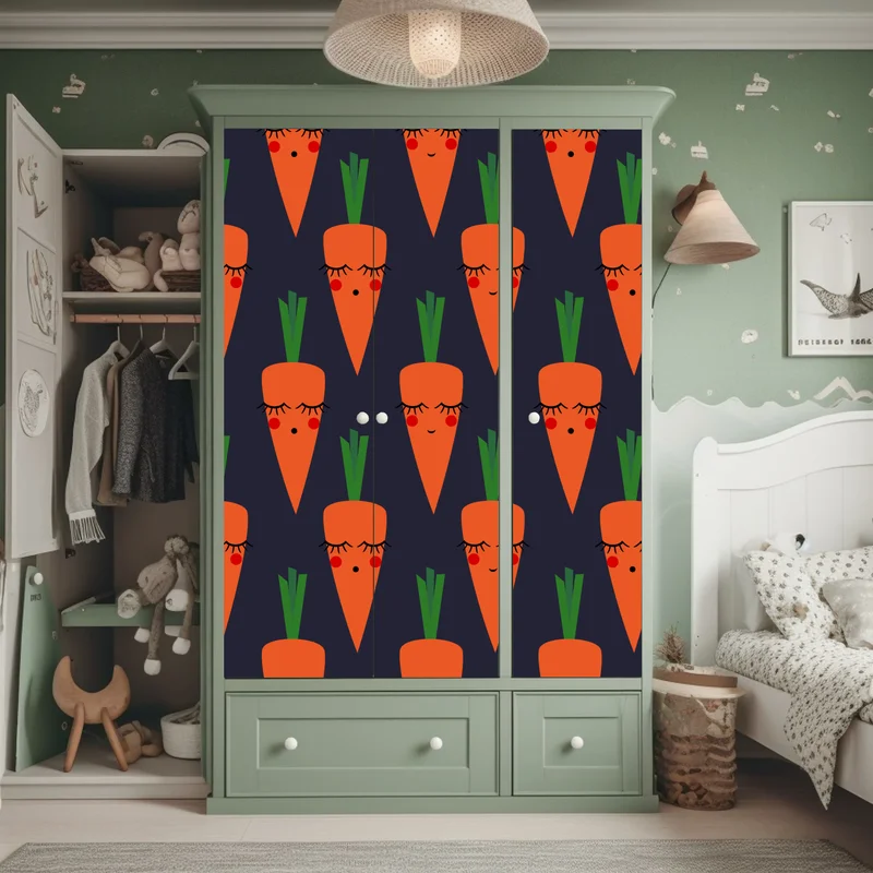 Schrankaufkleber niedliches karottenmuster für kinder Schrankaufkleber niedliches karottenmuster für kinder