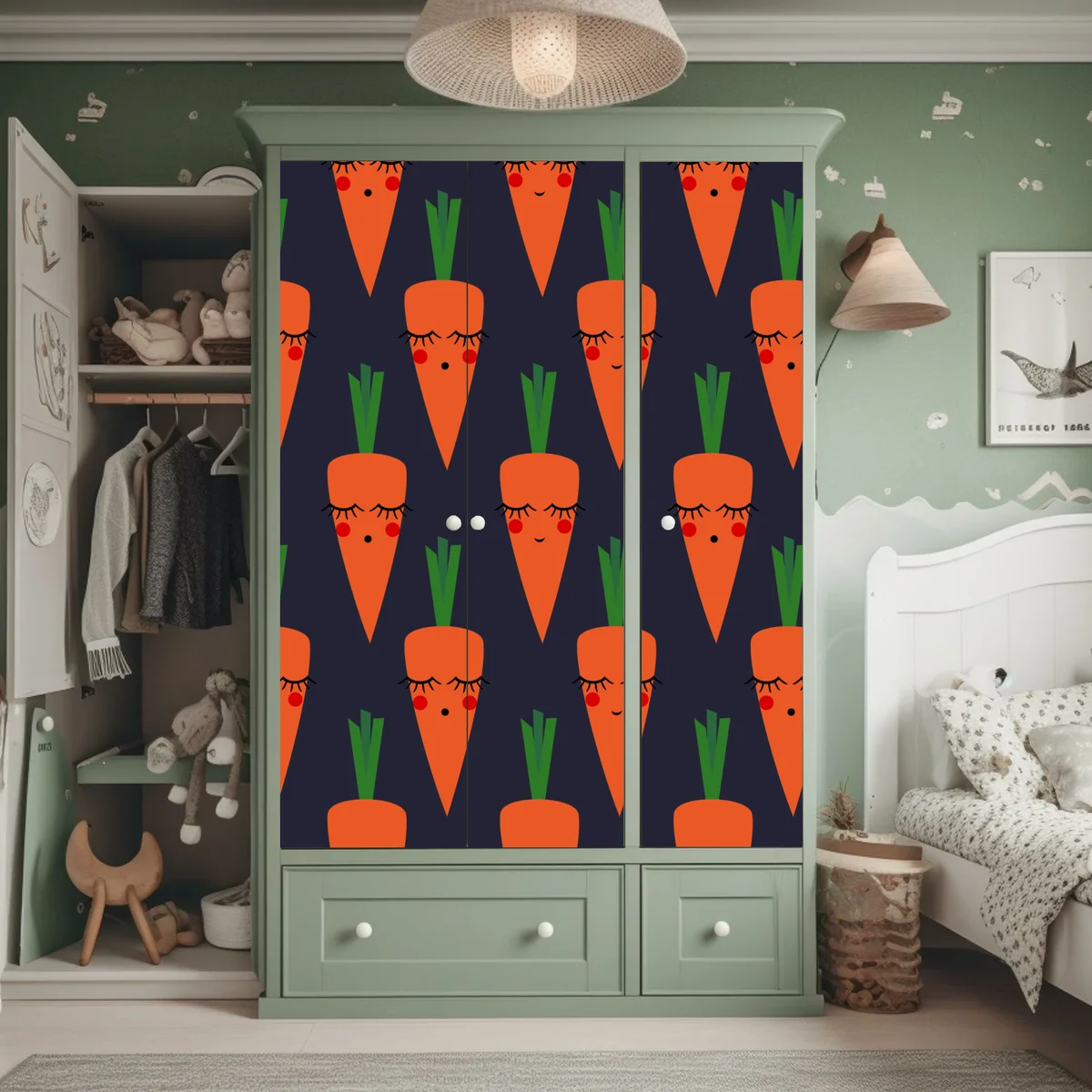 Schrankaufkleber niedliches karottenmuster für kinder Schrankaufkleber niedliches karottenmuster für kinder
