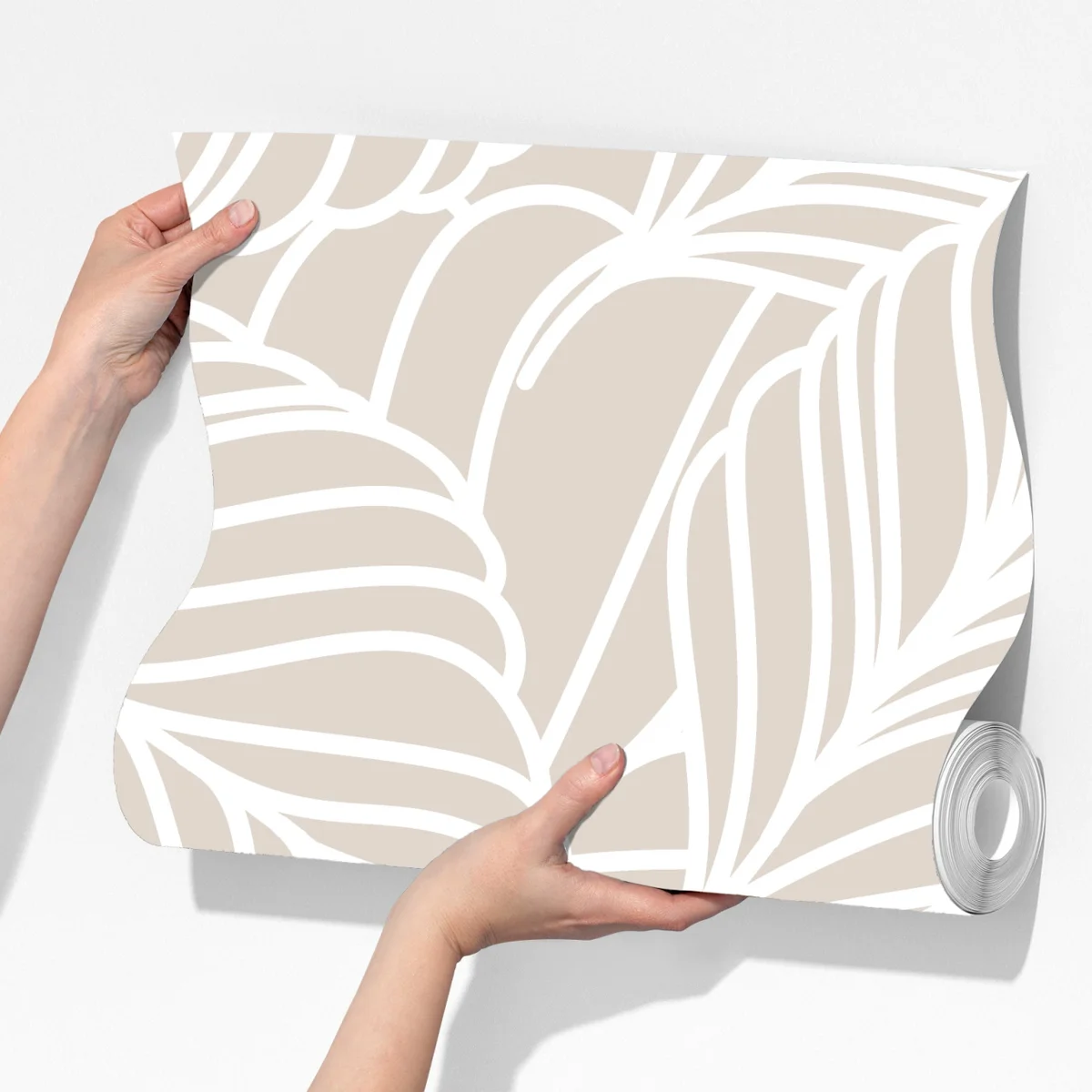 Fototapeta beżowy botaniczny wzór liści Fototapeta beżowy botaniczny wzór liści