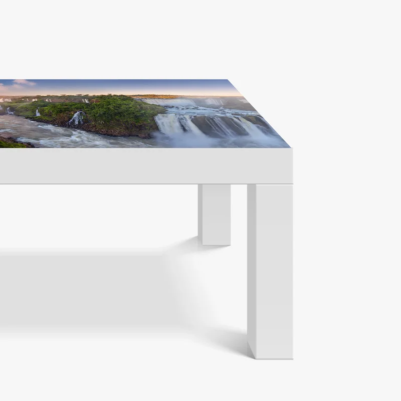 Tischaufkleber und Schreibtischaufkleber neblige panorama der wasserfälle im üppigen wald Tischaufkleber und Schreibtischaufkleber neblige panorama der wasserfälle im üppigen wald