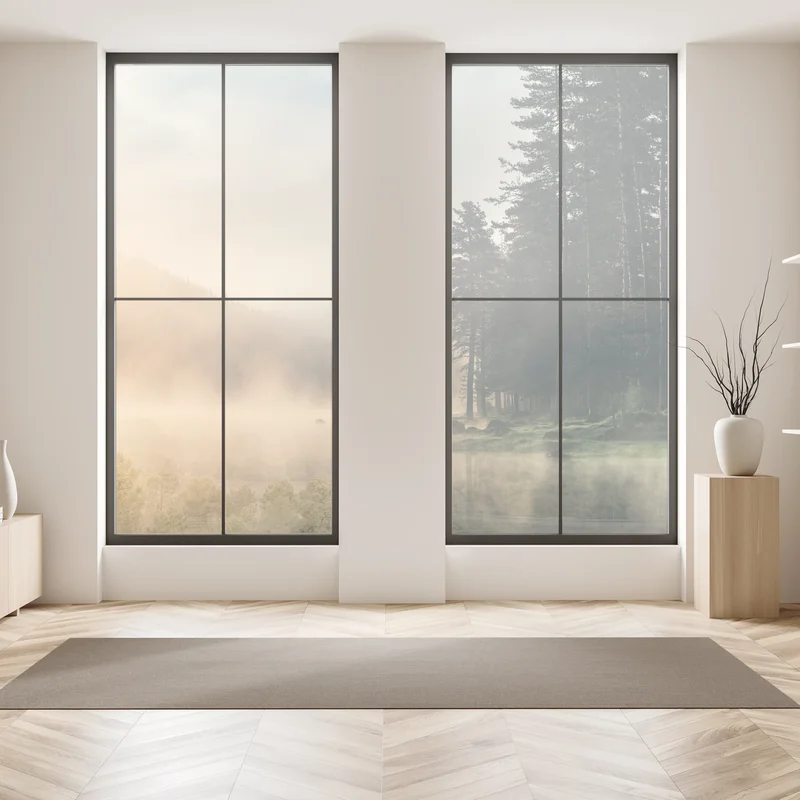 Fensteraufkleber nebliger sonnenaufgang über waldsee Fensteraufkleber nebliger sonnenaufgang über waldsee