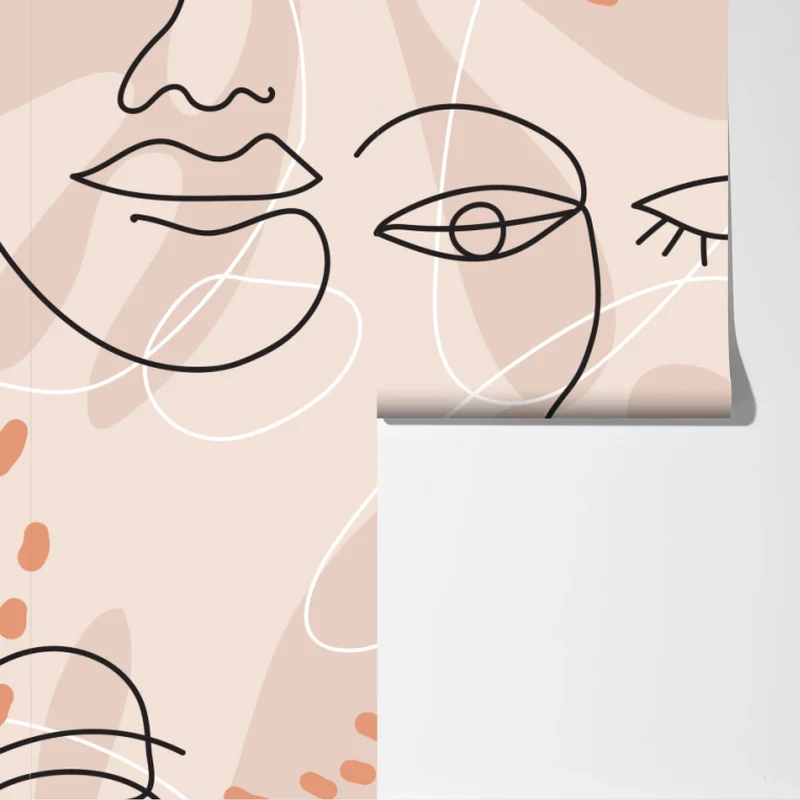 Fototapete pastell linienzeichnungen gesichter Fototapete pastell linienzeichnungen gesichter