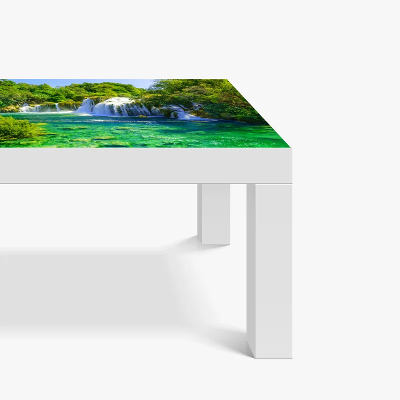 Tischaufkleber und Schreibtischaufkleber smaragdgrüner wasserfall