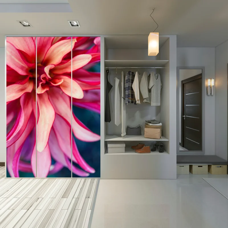 Schrankaufkleber vibrantes rosa blütenmakro Schrankaufkleber vibrantes rosa blütenmakro