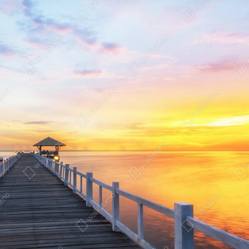 Fototapeta drewniane molo o wschodzie słońca Fototapeta drewniane molo o wschodzie słońca