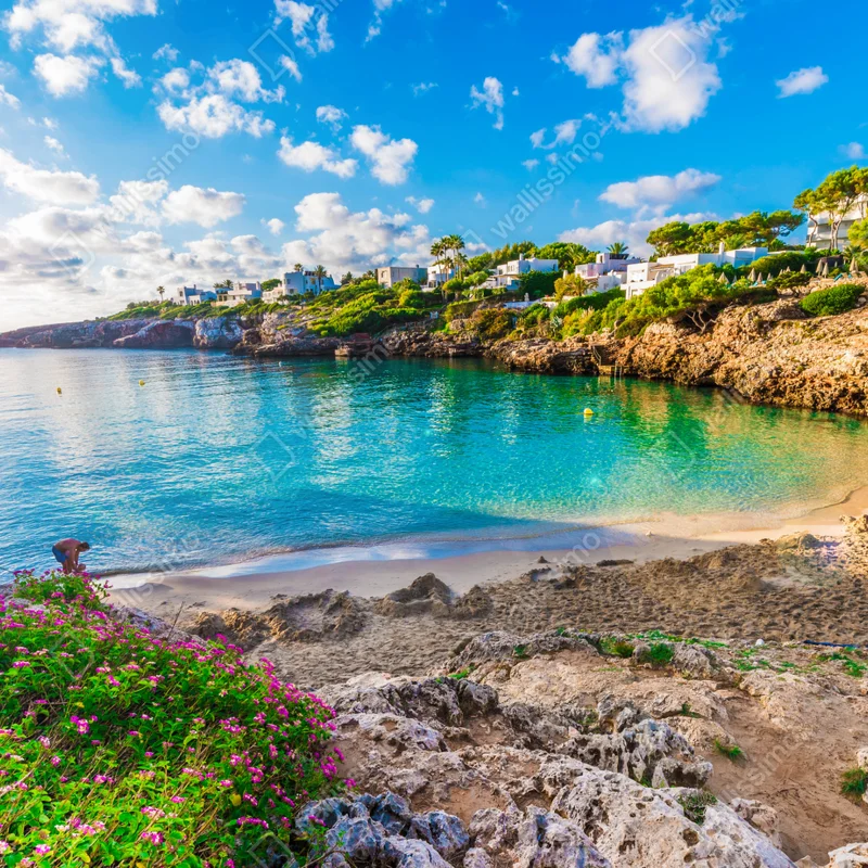 Fototapete sonnige Cala Esmeralda türkisbucht Fototapete sonnige Cala Esmeralda türkisbucht