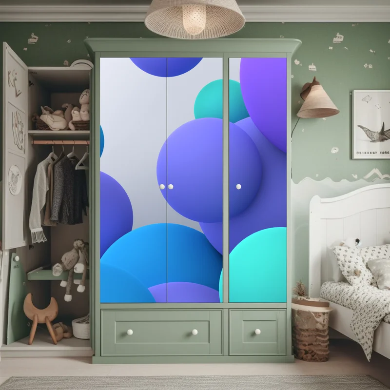 Schrankaufkleber bunte schwebende kugeln 3d abstrakt Schrankaufkleber bunte schwebende kugeln 3d abstrakt