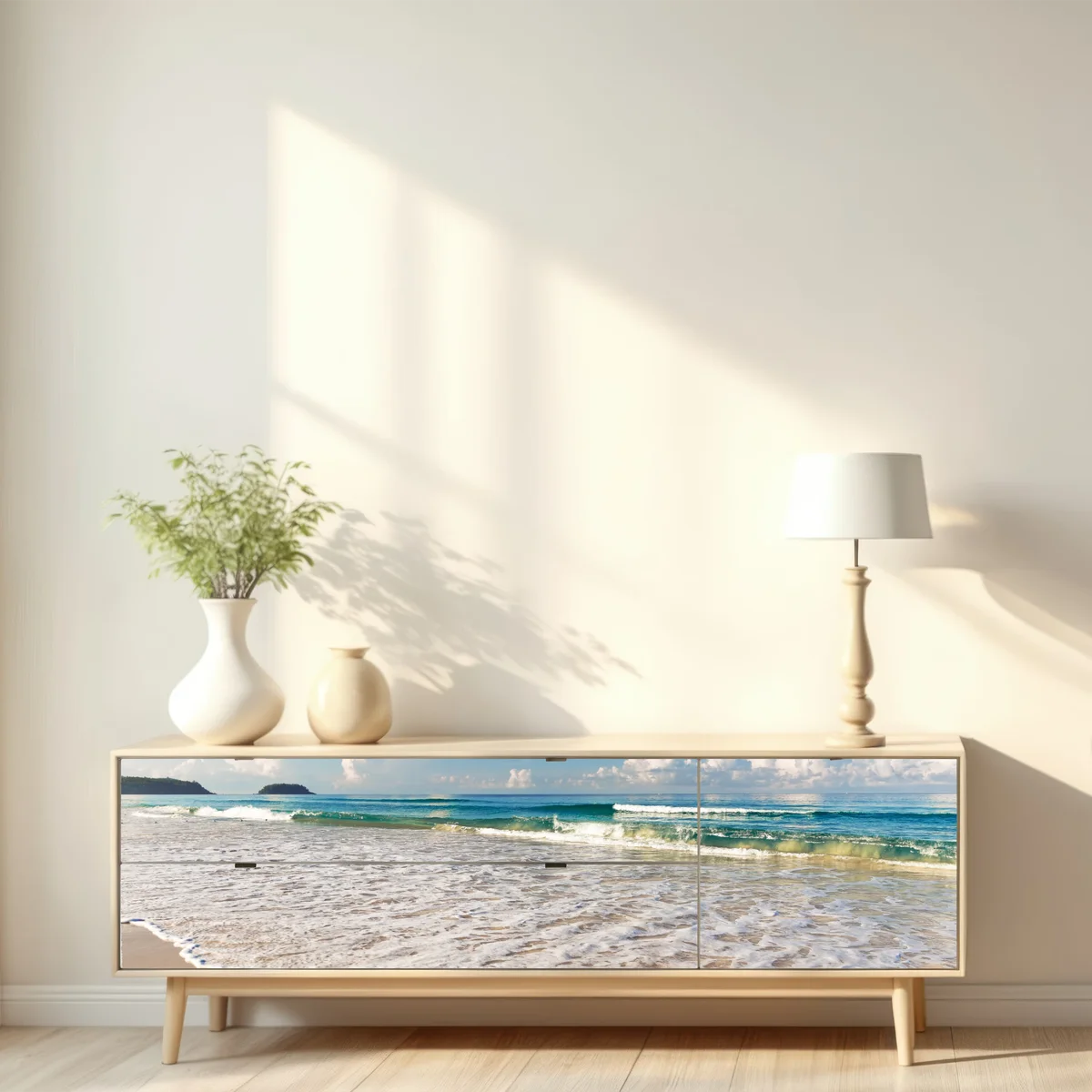 Repositionierbarer Aufkleber strand Karon, Phuket morgendliche ruhe Repositionierbarer Aufkleber strand Karon, Phuket morgendliche ruhe