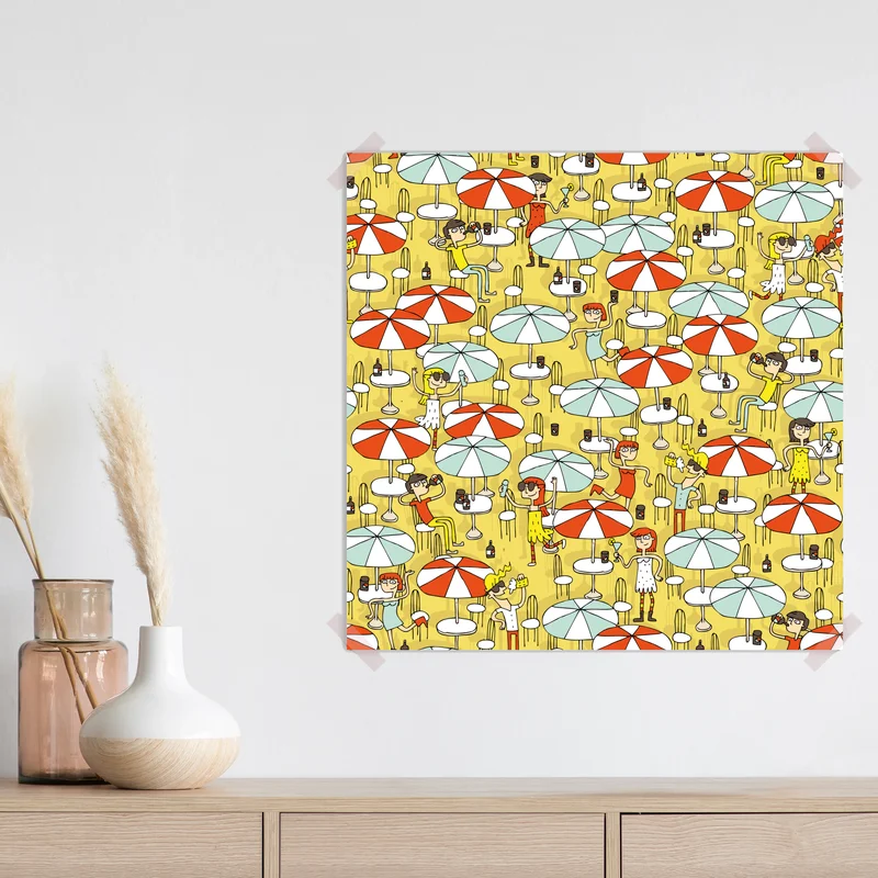 Poster sonniges strandmuster mit schirmen Poster sonniges strandmuster mit schirmen