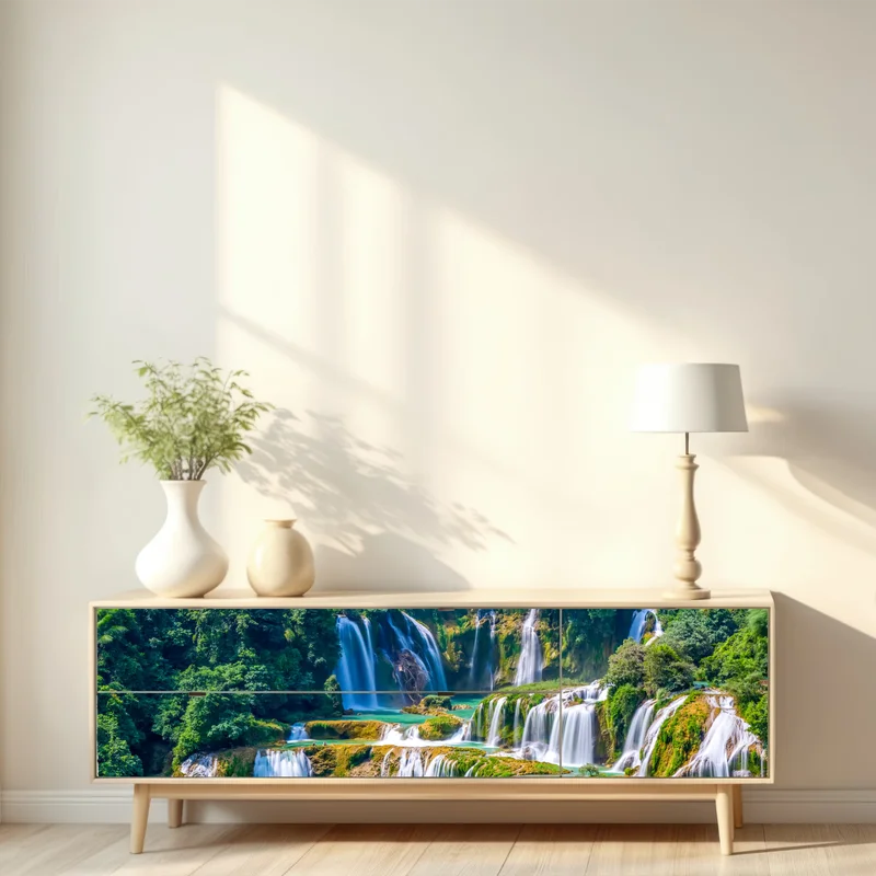 Repositionierbarer Aufkleber smaragdgrüne kaskaden