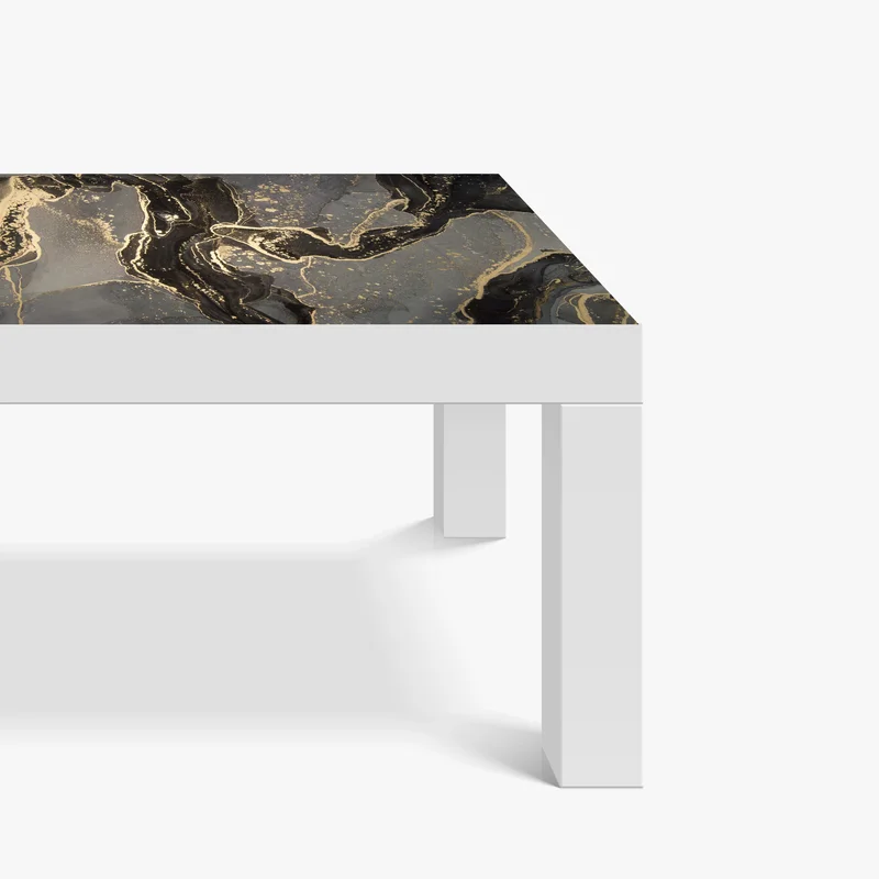 Tischaufkleber und Schreibtischaufkleber luxuriöser schwarz-goldener marmor abstrakt