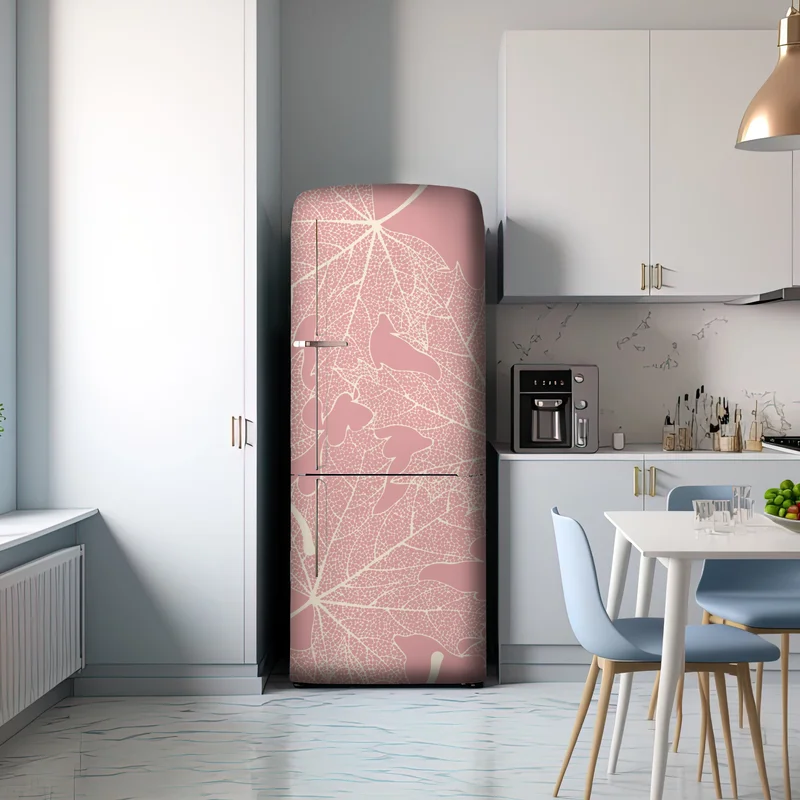 Kühlschrankaufkleber zartes rosa blattmuster