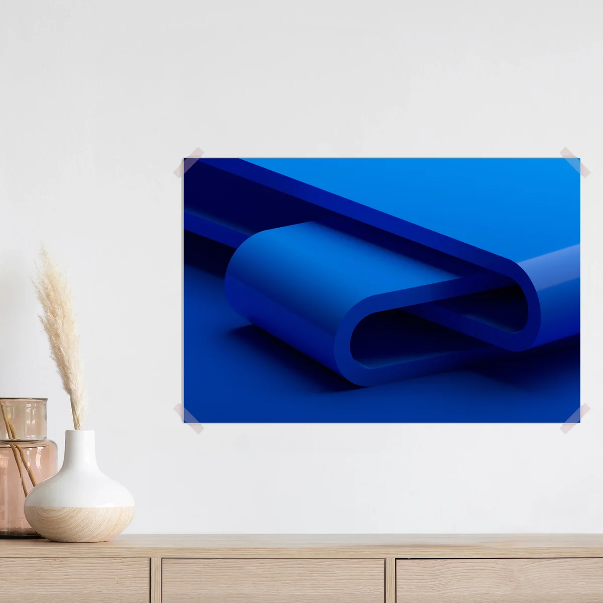 Poster minimalistische blaue geometrische schleife Poster minimalistische blaue geometrische schleife