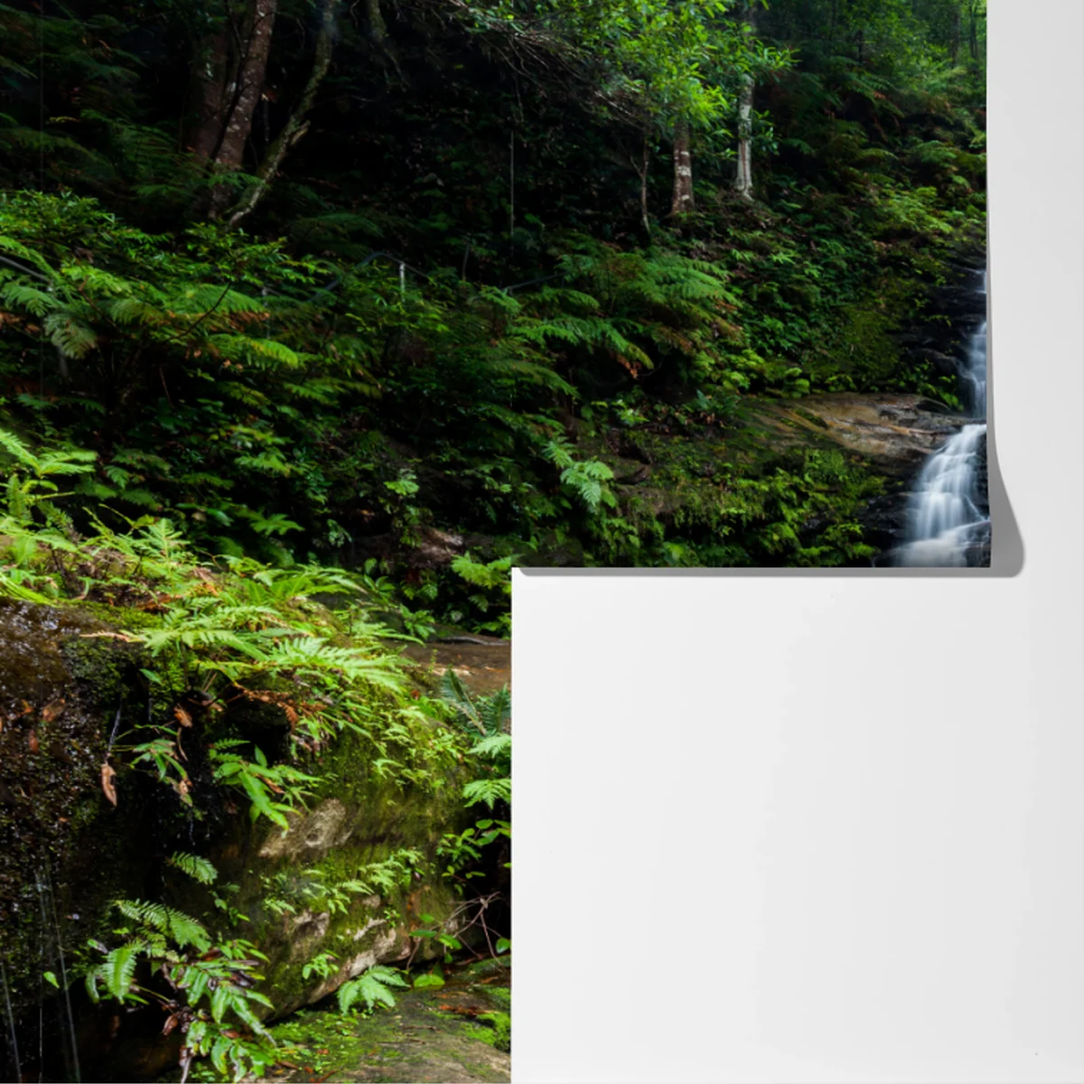 Fototapete ruhiger wasserfall im wald Fototapete ruhiger wasserfall im wald