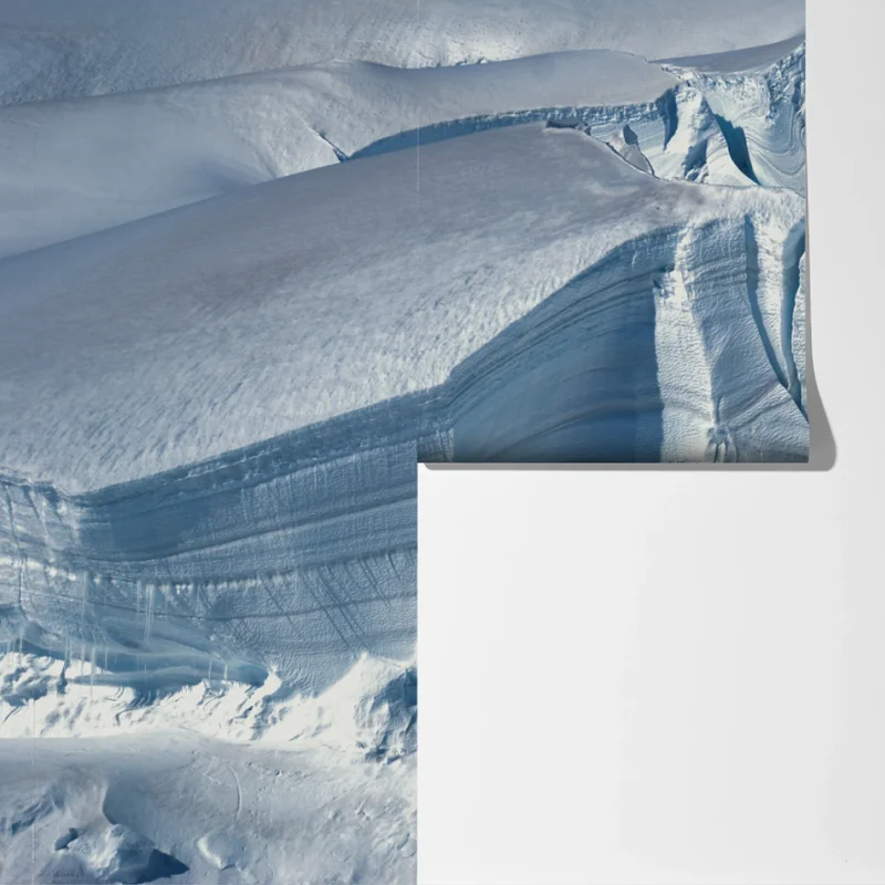 Fototapete gletscherlandschaft mit tiefen spalten Fototapete gletscherlandschaft mit tiefen spalten